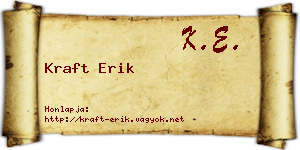 Kraft Erik névjegykártya